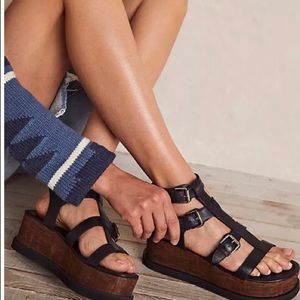 FREE PEOPLE “Callie Cork Platform Sandals”